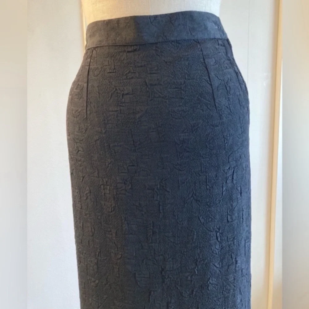 80s midi skirt made in France, dark black, Ann Taylor, labeled 4 but fits like 0 - Picture 11 of 14